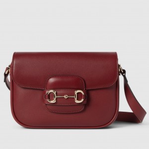 Gucci Horsebit 1955 Soft Mini Shoulder Bag in Red Calfskin