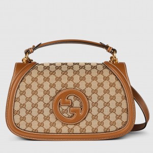 Gucci New Blondie Medium Top Handle Bag in Original GG Canvas