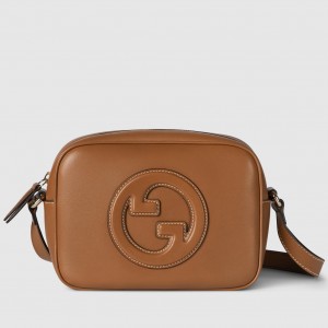 Gucci Blondie Mini Camera Bag in Brown Calf Leather
