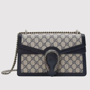 Gucci Dionysus Small Shoulder Bag in Blue GG Supreme Canvas