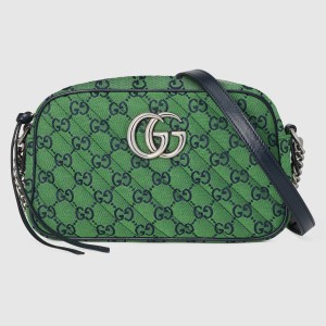 Gucci GG Marmont Small Camera Bag in Green GG Canvas
