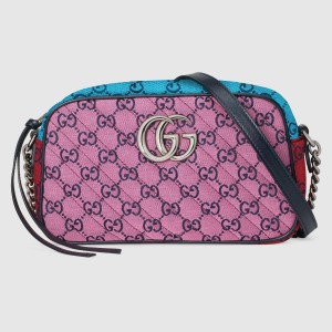 Gucci GG Marmont Small Camera Bag in Pink GG Multicolor Canvas
