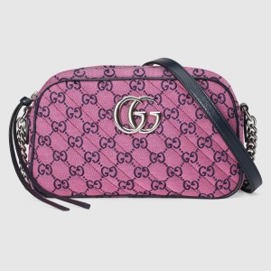 Gucci GG Marmont Small Camera Bag in Pink GG Canvas