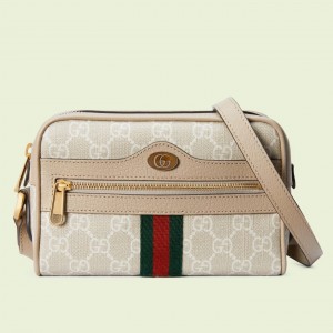 Gucci Ophidia Mini Camera Bag in White GG Supreme Canvas