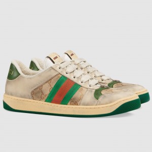 Gucci Women's Screener Sneakers with Green Details