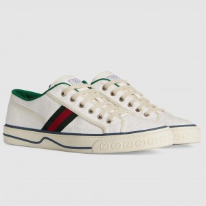 Gucci Men's Tennis 1977 Sneakers in White GG Fabric
