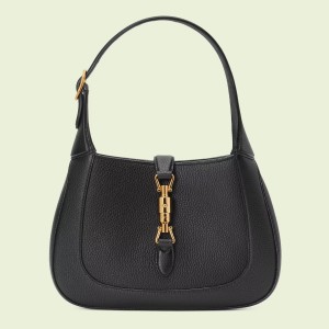 Gucci Jackie 1961 Small Hobo Bag in Black Grained Leather
