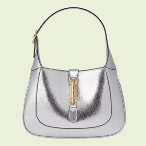 Gucci Jackie 1961 Small Hobo Bag in Silver Lame Leather
