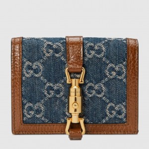 Gucci Jackie 1961 Card Case Wallet in GG Supreme Denim