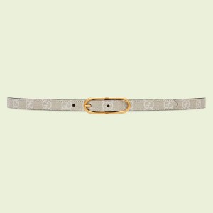 Gucci Jackie 1961 Thin Belt 20MM in White GG Canvas