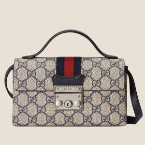 Gucci Padlock Mini Bag in Blue GG Supreme Canvas