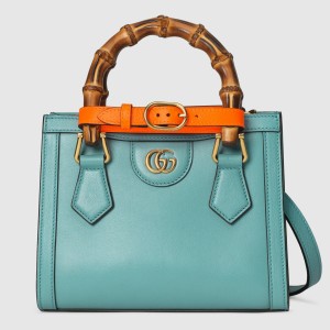 Gucci Diana Mini Tote Bag in Blue Leather