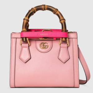 Gucci Diana Mini Tote Bag in Pink Leather