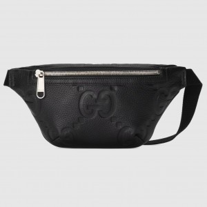 Gucci Belt Bag In Black Jumbo GG Leather