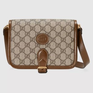 Gucci Mini Shoulder Bag in Beige GG Supreme with Interlocking G