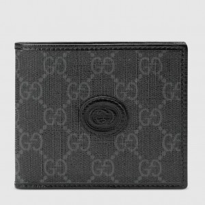 Gucci Bi-fold Wallet In Black Canvas with Interlocking G