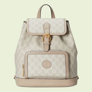 Gucci Interlocking G Backpack in White GG Supreme Canvas