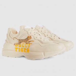 Gucci Women's Rhyton Sneakers with Gucci Tiger Print