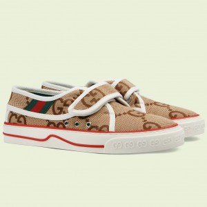 Gucci Women's Tennis 1977 Velcro Sneakers in Jumbo GG Canvas