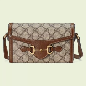 Gucci Horsebit 1955 Mini Bag in Beige GG Supreme Canvas