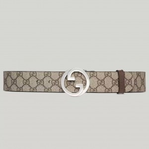 Gucci Blondie Belt 40MM in Beige GG Supreme Canvas