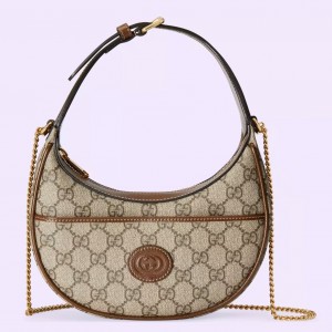 Gucci Half Moon Mini Bag in GG Supreme with Interlocking G