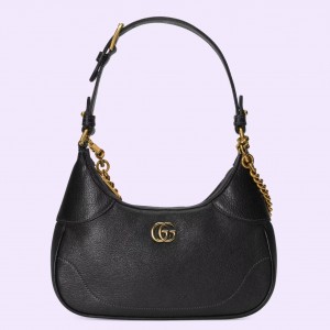 Gucci Aphrodite Small Shoulder Bag in Black Leather
