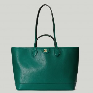 Gucci Ophidia Medium Tote Bag in Green Leather