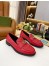 Gucci Women's GG Marmont Loafers In Red Matelasse Leather