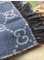 Gucci GG Jacquard Wool Scarf in Blue and Brown