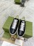 Gucci Men's Ace Sneakers in Black Signature Leather with Web