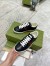 Gucci Men's Ace Sneakers in Black Signature Leather with Web