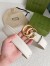 Gucci White Leather Belt 38MM with Antiqued Brass Double G Buckle