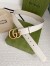 Gucci White Leather Belt 38MM with Antiqued Brass Double G Buckle