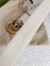 Gucci White Leather Belt 38MM with Antiqued Brass Double G Buckle