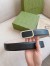 Gucci Black Signature Leather Belt 38MM with Rectangular Buckle