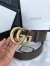 Gucci Brown Grained Leather Belt 38MM with Double G Buckle