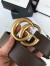 Gucci Brown Grained Leather Belt 38MM with Double G Buckle