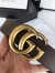 Gucci Brown Grained Leather Belt 38MM with Double G Buckle