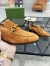 Gucci Men's Jordaan Loafers in Brown Suede Leather