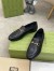 Gucci Men's Horsebit Slip-on Loafer in Black Leather