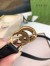 Gucci GG Marmont Thin Belt 20MM in Black Leather