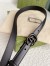 Gucci GG Marmont Belt 20MM in Black Leather with Black Buckle