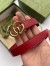 Gucci GG Marmont Thin Belt 20MM in Red Leather with Shiny Buckle