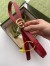 Gucci GG Marmont Thin Belt 20MM in Red Leather with Shiny Buckle