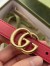 Gucci GG Marmont Thin Belt 20MM in Red Leather with Shiny Buckle