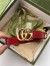 Gucci GG Marmont Thin Belt 20MM in Red Leather with Shiny Buckle