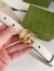 Gucci GG Marmont Thin Belt 20MM in White Leather with Shiny Buckle