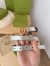 Gucci GG Marmont Thin Belt 20MM in Silver Lame leather
