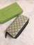 Gucci Zip Around Wallet In Beige GG Supreme Canvas